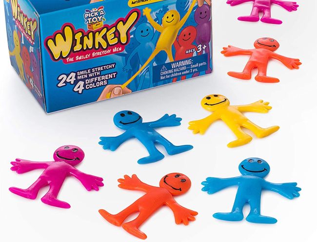 Colorful stretchy fidget toys shaped like stick figures