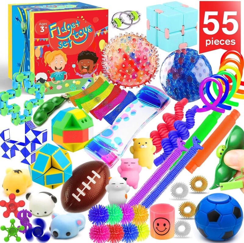 Happy Kids Rainbow Square Push & Pop Fidget Toy - It features 6