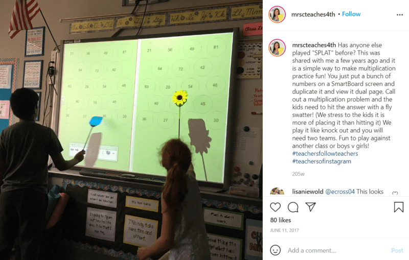 Still of fifth grade assessment ideas move with splat from Instagram