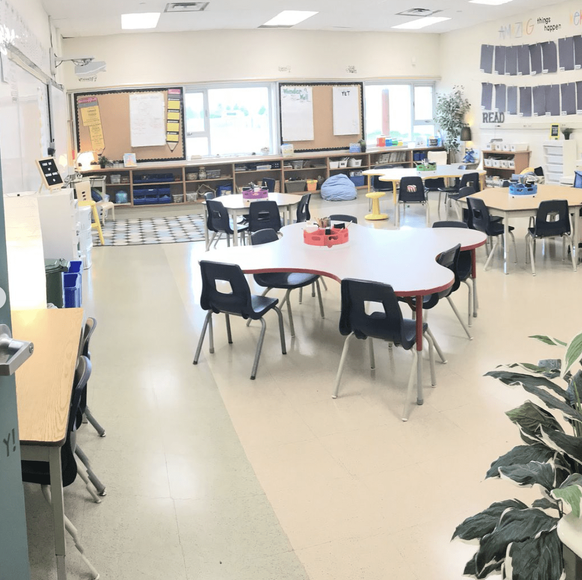 Finished classroom setup after photo