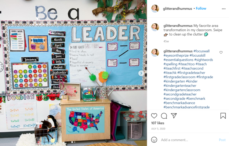 Still of first grade classroom ideas encouraging leadership from Instagram