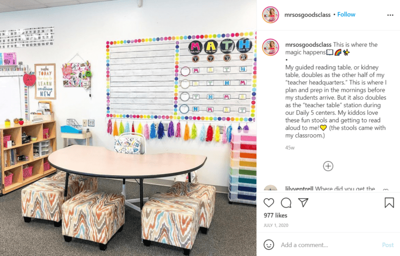 Still of first grade classroom ideas to make your reading table more inviting from Instagram