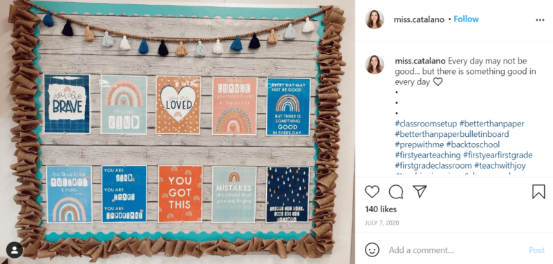 Still of first grade classroom ideas to put positivity on display from Instagram