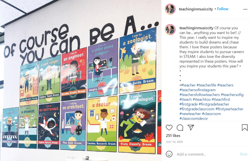Still of first grade classroom ideas to support their career aspirations from Instagram