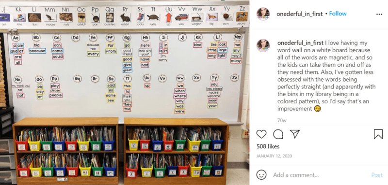 Still of first grade classroom ideas to upgrade your word wall from Instagram