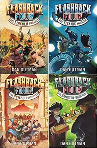 Book covers of the four titles in the Flashback Four series