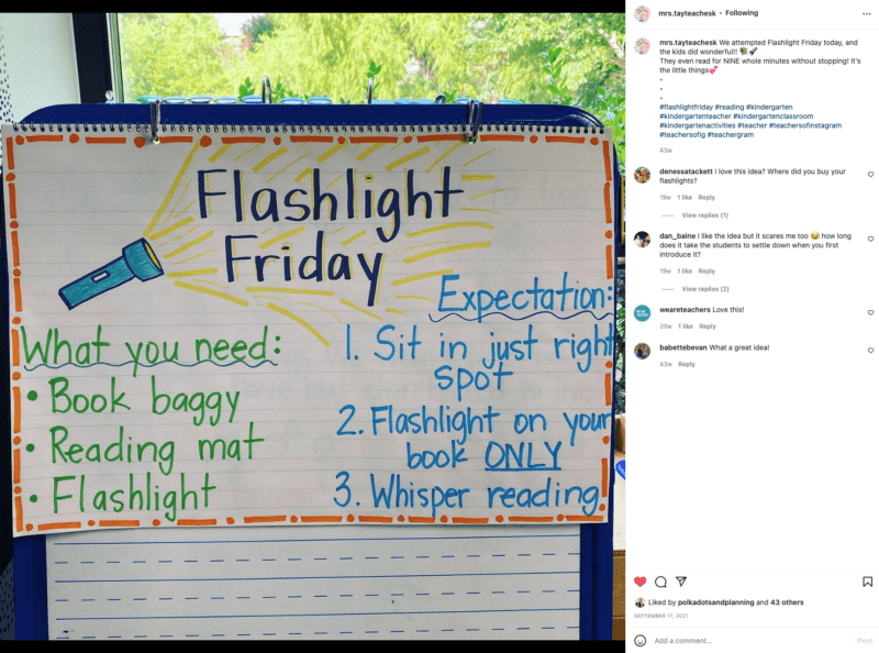 Flashlight Friday classroom idea