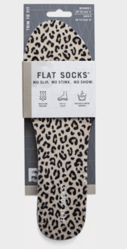 Flat Socks No Show Cushioned Socks in Leopard