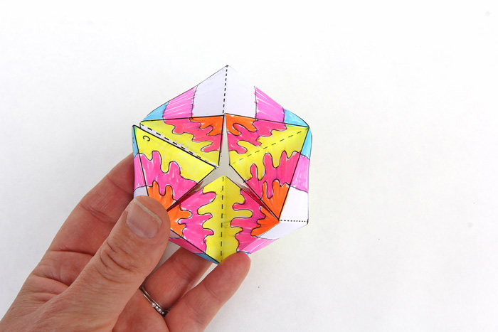 folded paper flextangle DIY fidget toy