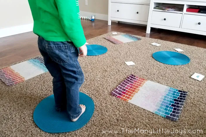 Child playing the Floor is Lava.