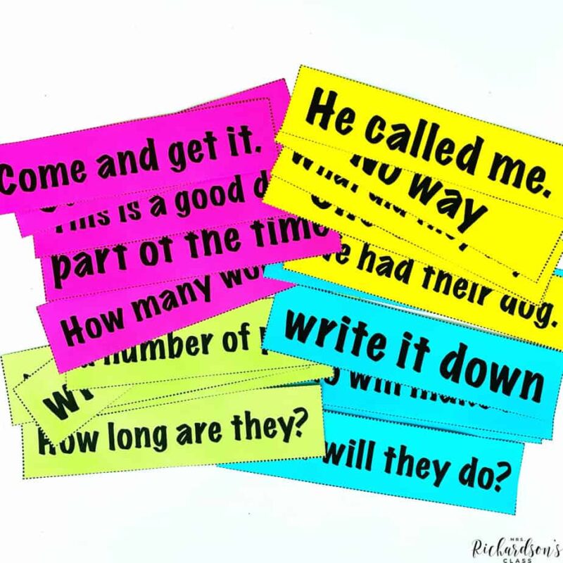 example of fluency strips for guided reading