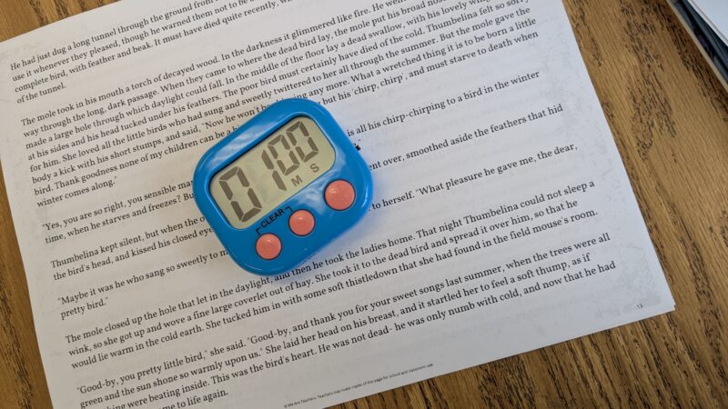 fluency passage with 1 minute timer 