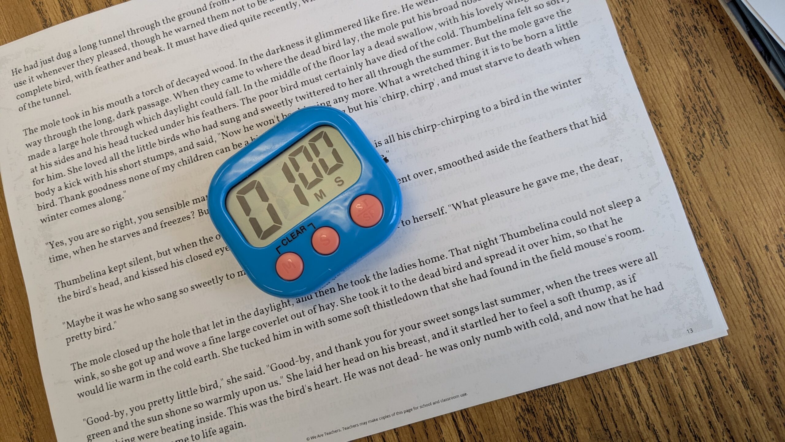 fluency passage with 1 minute timer