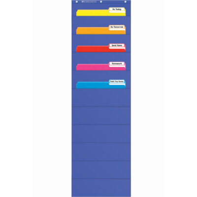 Blue folder-size pocket chart