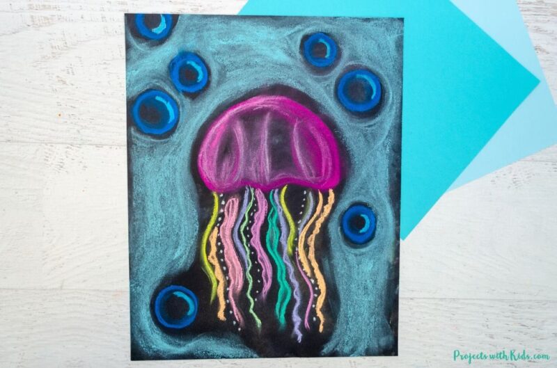 Make chalk pastel jellyfish art