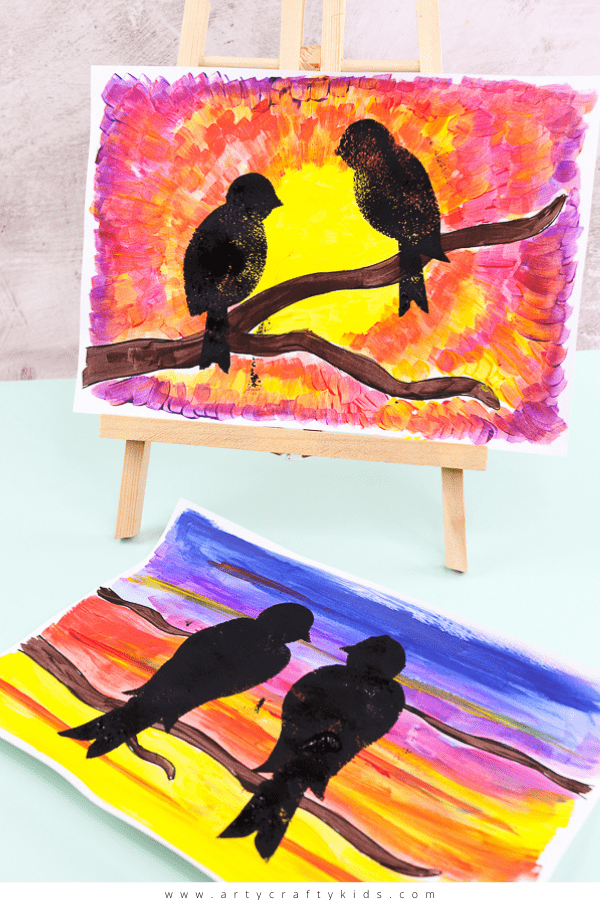 Create bird silhouette art