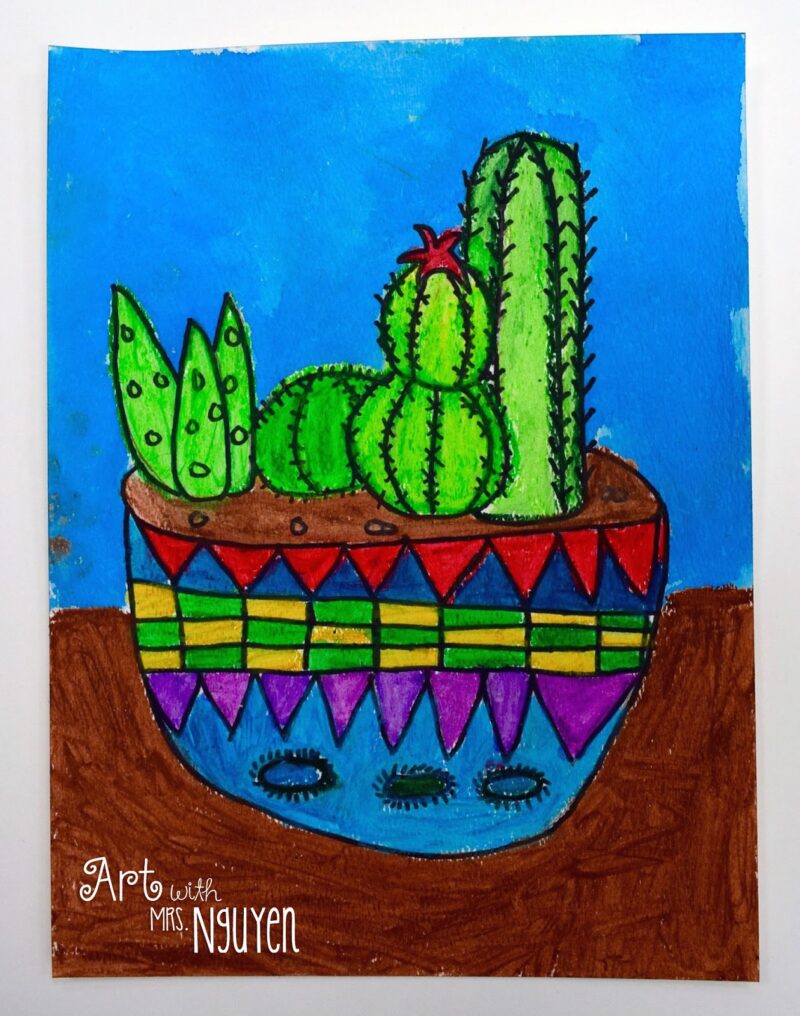 Sow succulent garden still lifes (Fourth Grade Art Projects)