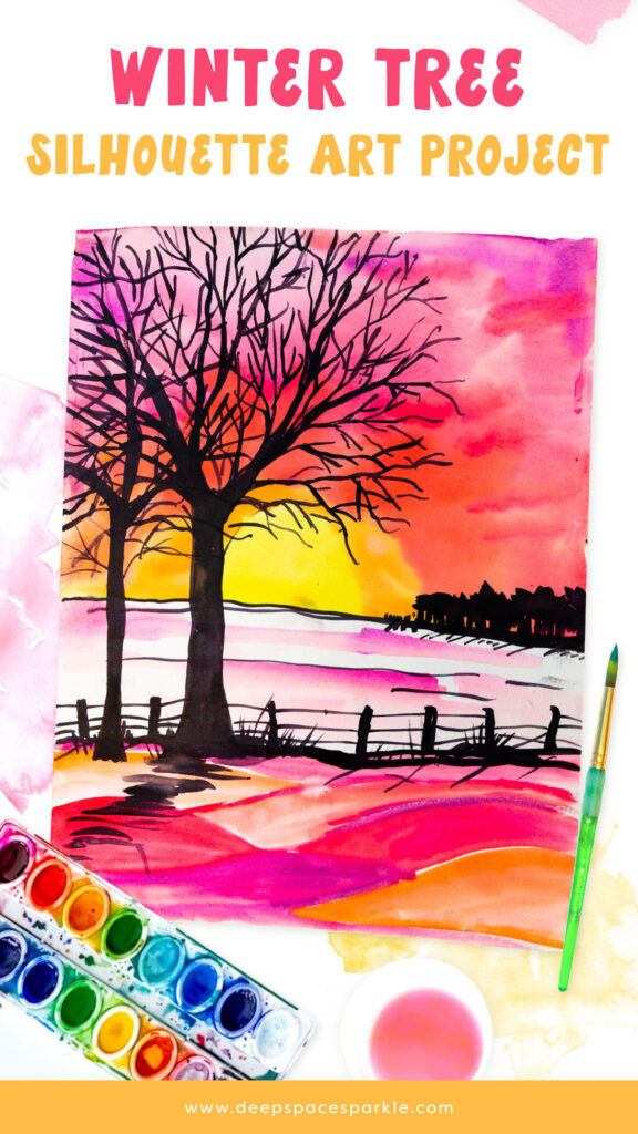 Create winter tree silhouettes