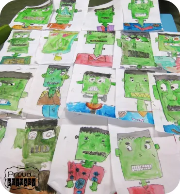 draw frankenstein halloween activity 