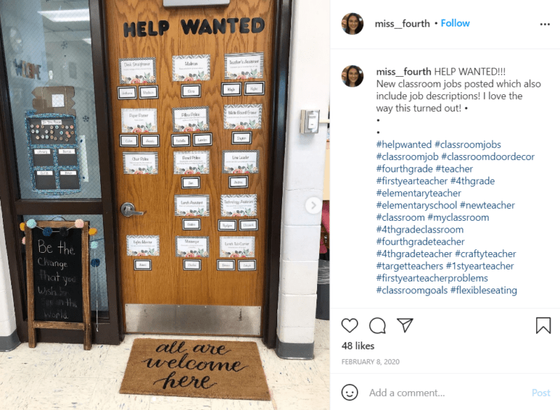 Still of fresh and fun fourth grade classroom ideas for your door from Instagram