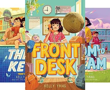 Book covers for titles in the Front Desk series as an example of fourth grade books