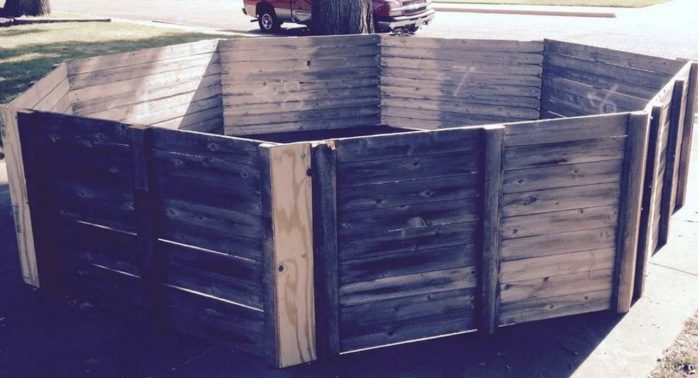 Gaga Ball Pit made of used fence panels