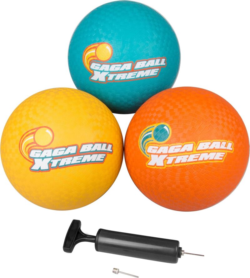 Set of three colorful gaga balls.