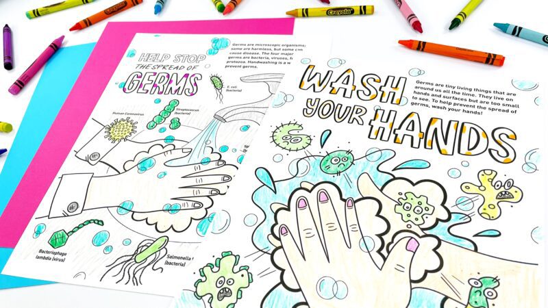 Colored in germ coloring sheets