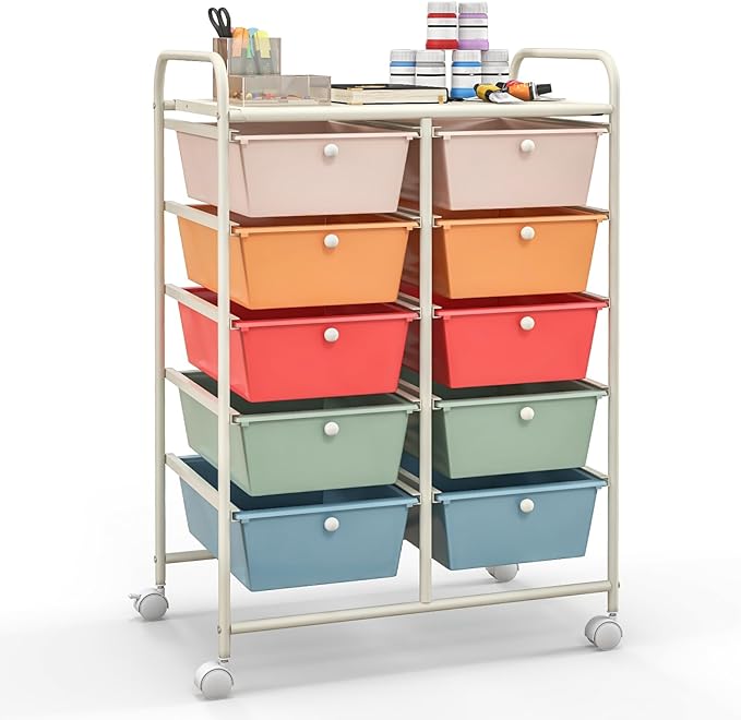 10 drawer rolling cart 