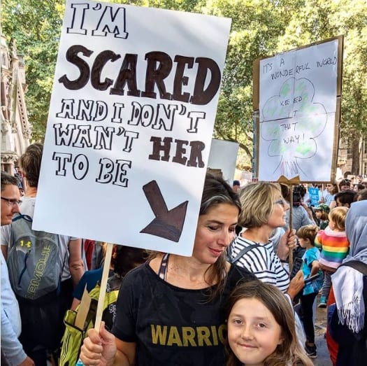 Global Climate Change Strike signs