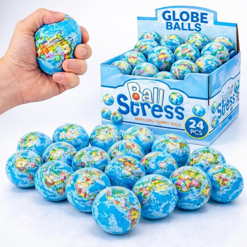 Pile of globe stress balls.