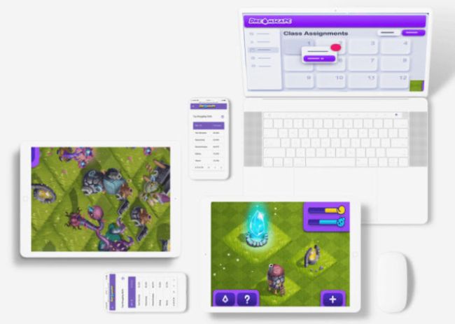 Screen shots of Dreamscape learning game on various devices, as an example of Google Classroom apps