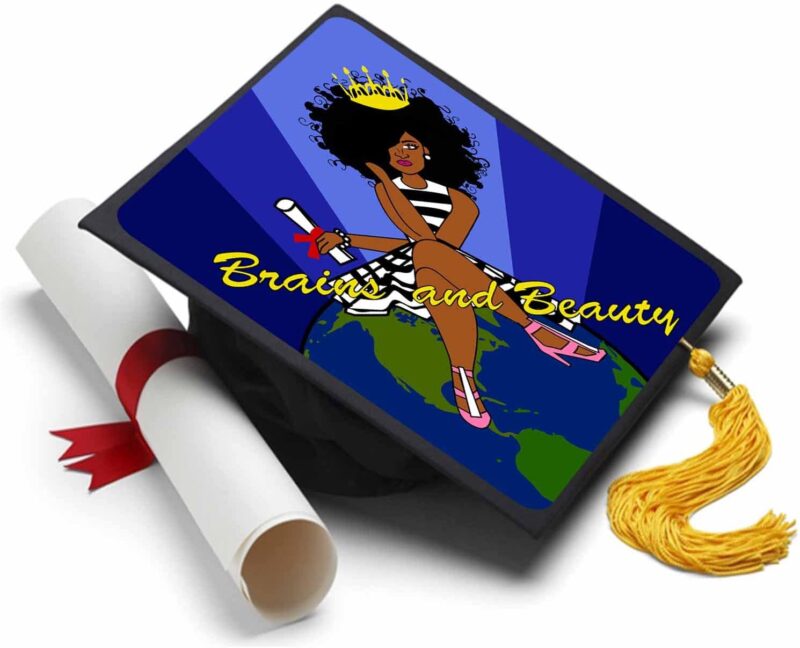 Brains and Beauty graduation design for cap