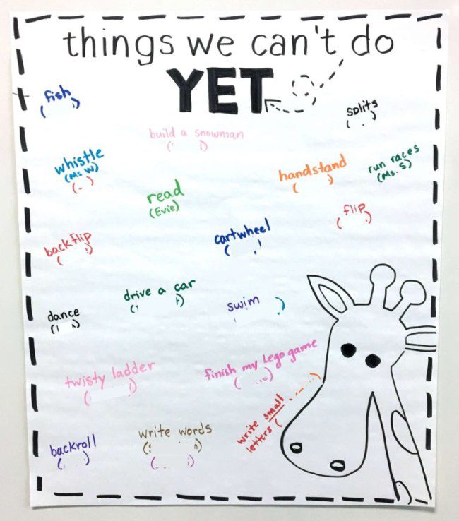 Poster labeled Things We Can't Do Yet with handwritten responses