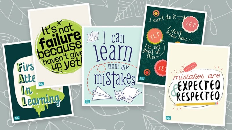 Collage of growth mindset posters