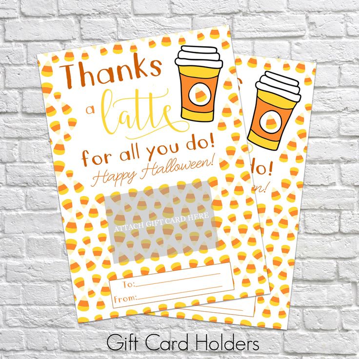 halloween gift card with candy corn decoration for a halloween teacher gift 