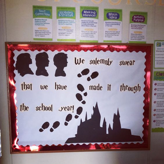 Harry Potter themed bulletin board