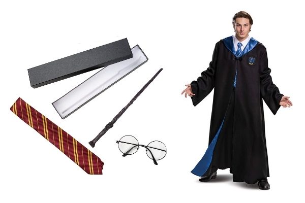 Harry potter accessories and Hogwarts robe