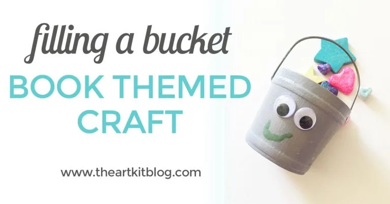 bucket filler book themed craft with illustration of DIY bucket