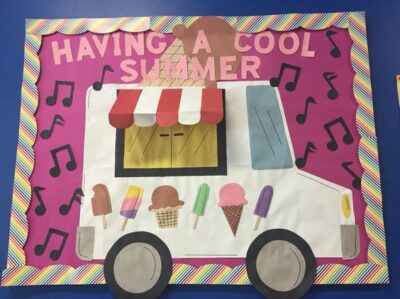 Having a cool summer ice cream truck bulletin board idea
