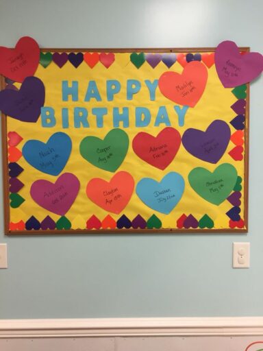 happy birthday heart bulletin board