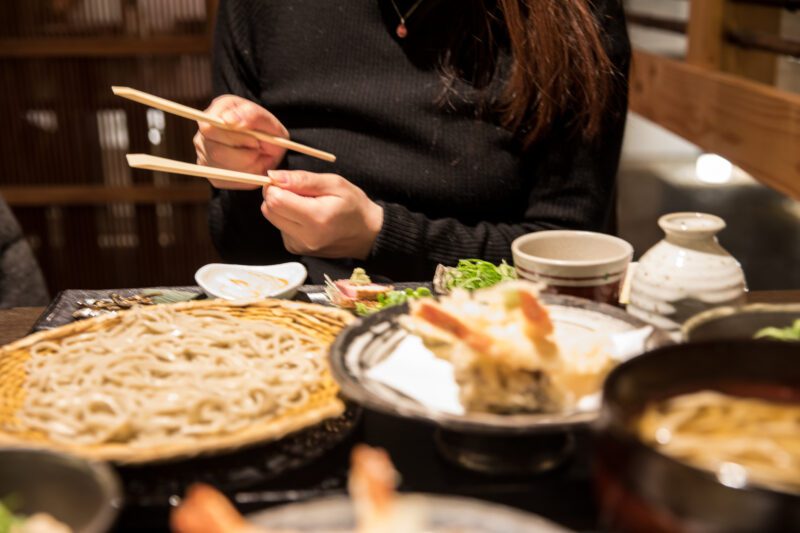 Soba noodles on Japanese New Year, as an example of holidays around the world