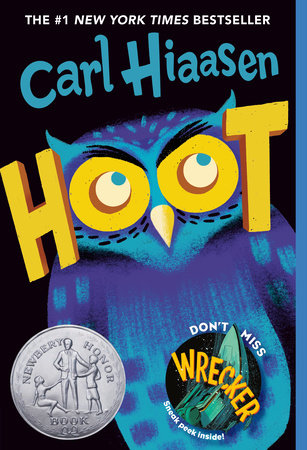 Book cover- Hoot by Carl Hiaasen