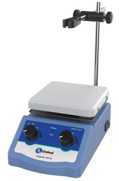 Small biology lab hot plate with fixer rod