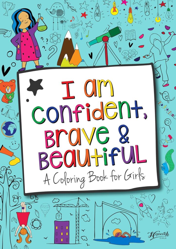 A book cover says I am Confident, Brave, & Beautiful in this example of art gifts for kids.