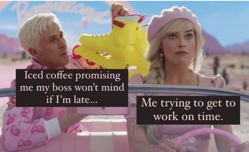 iced coffee before work meme