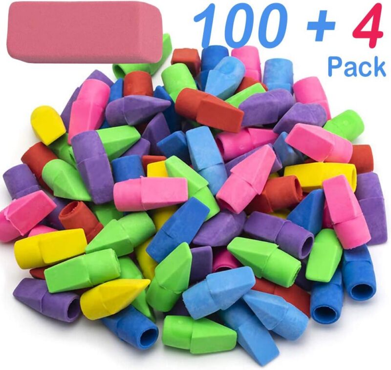 Pencil erasers top