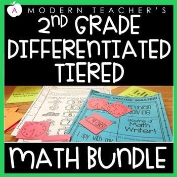 "2nd grade differentiated tiered math bundle" by A Modern Teacher