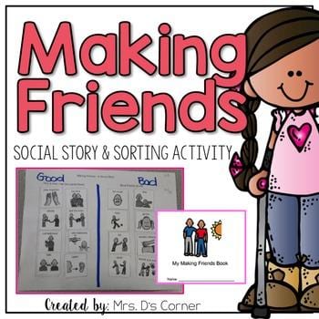"Making friends, social story and sorting activity" by Ds Corner