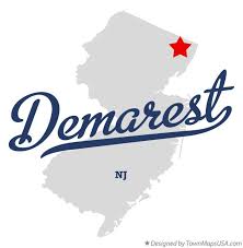 Outline of city with label Demarest, NJ